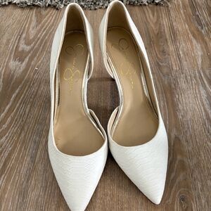 Jessica Simpson White Glittery Heels for Special Occasions